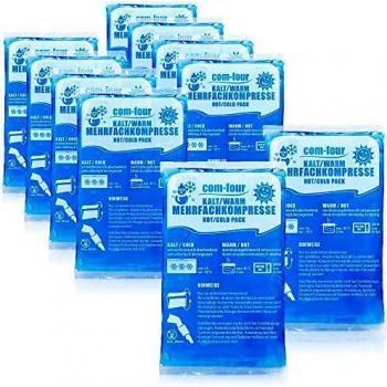 com-four® 10x Bolsa Gel Frio - Compresas frías y Calientes - Bola Frio para Lesiones, 16 x 9 cm - Apto para microondas