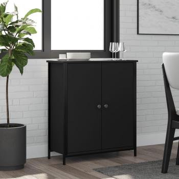 Aparador de madera de ingeniería negro 70x30x80 cm - Mueble de Almacenaje de Salón, Buffet para salón, Armario Auxiliar, Armario de Almacenamiento