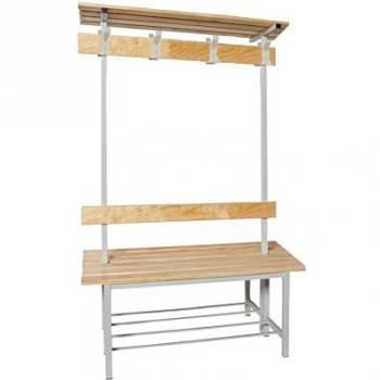 Banco de Vestuario Desmontable con Perchero Simon Rack 100x180x67 cm, Gris