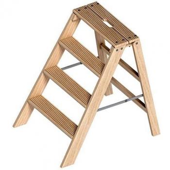 Escalera de madera plegable 4 escalones, carga máxima 150 kg - Layher