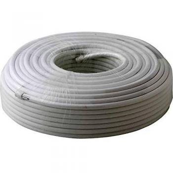 Koaxialkabel 75 dB 6,5 mm 2-fach 50,0m Wei