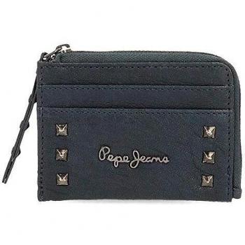 Pepe Jeans Alessia Monedero con Tarjetero azul 11,5x8x1,5 cms Piel