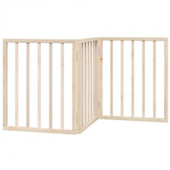 Foldable Dog Gate 3 Panels 150 cm Poplar Wood
