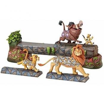 Figura Coleccionable Disney Traditions: Hakuna Matata con Pumba, Timón y Simba de El Rey León - Enesco