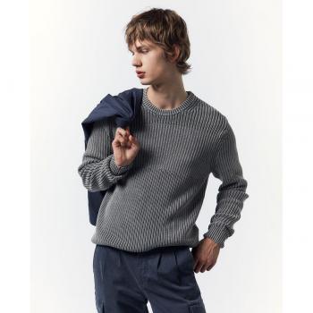 Sfera Jersey redondo canalé con tejido de canalé, corte clásico, manga larga y cuello redondo