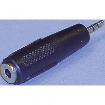 Adaptador de Audio E+P GS 34, Macho 2.5mm a Hembra 3.5mm, Angulado, Negro