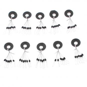 10 Pcs 6 en 1 BGoma Negra Ovalada Anilla Parada Pesca