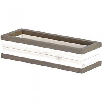 AXI Caja de flores para casa de jardín gris y blanco