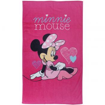 CTI 043245 Disney Minnie corazón Toalla de Playa Rosa 70 x 120 cm