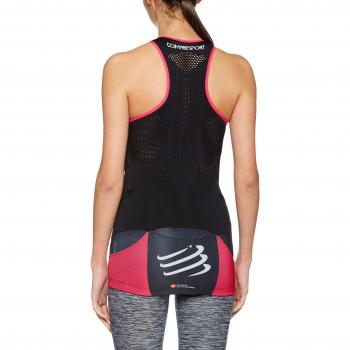 Compressport TR3 Aero Tanktop - Camiseta para Mujer, Color Negro/Rosa, Talla L