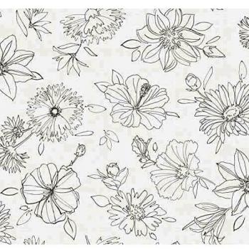 Mantel Redondo Manhattan Palmas Gris 150 cm - Anti-tache PVC para Interior y Exterior
