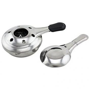 Fackelmann FM Professional 21827 Quemador de Alcohol, Quemador de Alcohol para Fondue, Quemador de Alcohol Helado, Acero Inoxidable, Gris, 15,5 x 9,7 x 4,5 cm