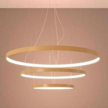 Lámpara de Techo Rio 3 LED 3000K 3 Pantallas Dorado Ø55/Ø78/Ø110 cm