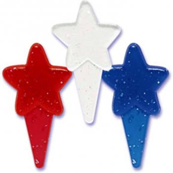 Dress My Cupcake DMC41F-35T Glitter Star Pick Decorative Cake Topper, 4th of July, Red/Blue by Dress My Cupcake