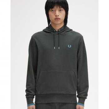 Fred Perry Men's Green Tipped Hoodie - Size M