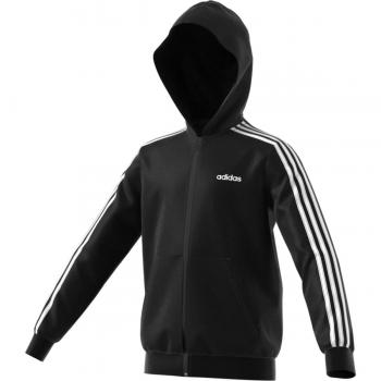 adidas YB E 3S FZ HD Sudadera, Niños, Negro/Blanco, 128