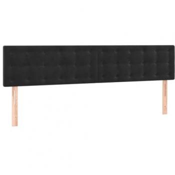 Cabecero con LED de terciopelo negro 160x5x78/88 cm