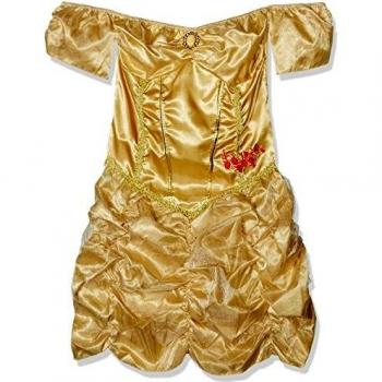Smiffys-20549M Disfraz Fever de Princesa Dorada, con Vestido, Color Oro, M-EU Tamaño 40-42