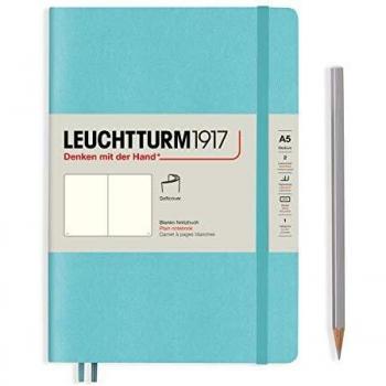 Leuchtturm1917 A5 Softcover Notebook Plain Aquamarine
