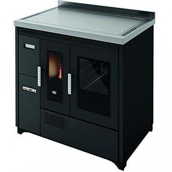 Estufa de Pellets Eva Calor Enrica 9,3 kW con Horno Ventilado Color Marfil