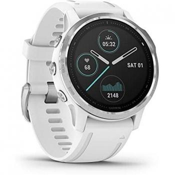 Reloj Inteligente Garmin Fénix 6S GPS, Plata y Blanco con Monitor de Frecuencia Cardíaca y Sensores VO2 Max