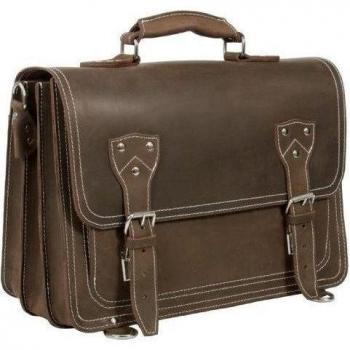Viernes Negro Venta. HIDEONLINE Vintage Veg Piel de curtido Satchel Bolsa/Maletín/Mochila Mud Brn