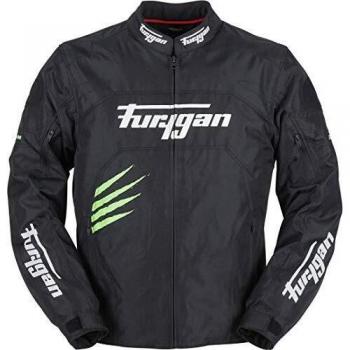 Furygan Rock Chaqueta, Hombre, Noir/Vert Fluo, 2XL