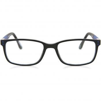 Cuadrado Montuta Completa Plástico Negros Armazones para Hombre - Gafas Recetadas Anti-Azules - SmartBuy Collection