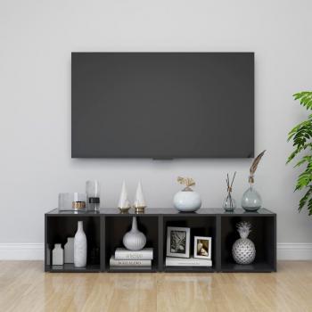 Mueble de Televisor vidaXL 4 uds madera contrachapada gris 37x35x37 cm