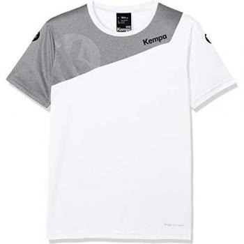 Kempa Core 2.0 Shirt Camiseta De Juego De Balonmano, Hombre, Blanco/Gris Oscuro Mezcla, 128
