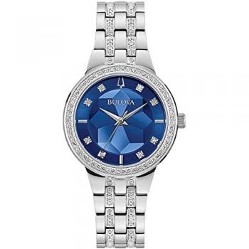 Bulova Phantom Crystal Ladies Stainless Steel Analog Quartz Watch 96L276