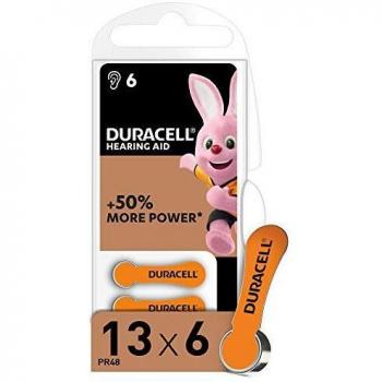 Pilas Auditivas Duracell DA13 Zinc-Aire 1.4V 310mAh Easy Tab - Paquete de 6 unidades