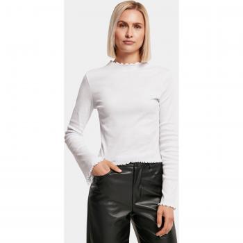 Camiseta de Manga Larga para Mujer Urban Classics con Cuello Alto y Textura Acanalada