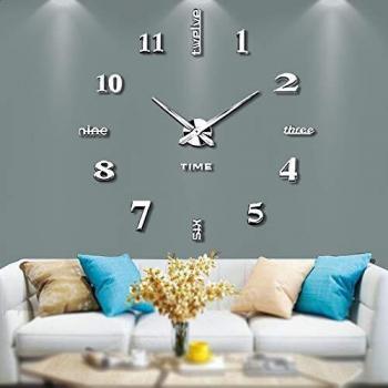 Silenciar DIY Frameless Gran Reloj De Pared Números 3D Relojes De Pared Espejo Pegatina Para Ministerio Del Interior Decoraciones