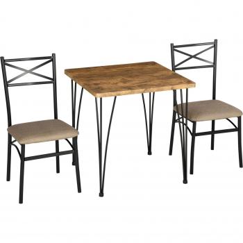 Conjunto de Comedor 3 Piezas HOMCOM con Mesa y 2 Sillas