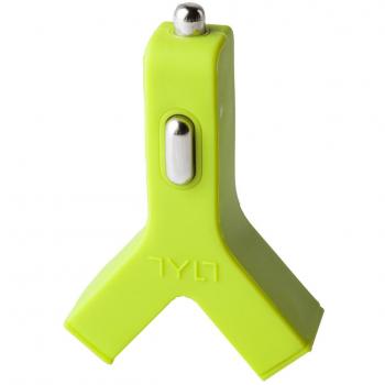 Tylt Y-Charge - Cargador para coche con USB dual, 2.1 Amp, verde