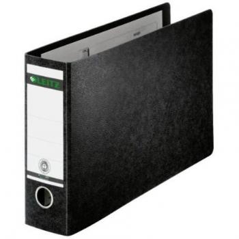 Carpeta Leitz A4 horizontal de cartón duro, 77 mm, negro con diseño de mármol nublado