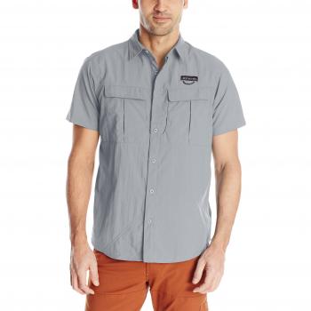 Columbia Cascades Explorer - Camisa/Camiseta para hombre, color gris, talla L