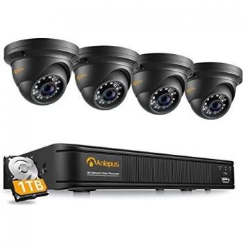 Anlapus 5MP Kit de Videovigilancia PoE 8CH H.265+ Videograbador NVR +