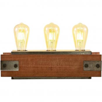 Lámpara de mesa Nilaska Vintage de Lindby, 3 luces, color negro, hecha de metal y madera, para salón y comedor, con casquillos E27
