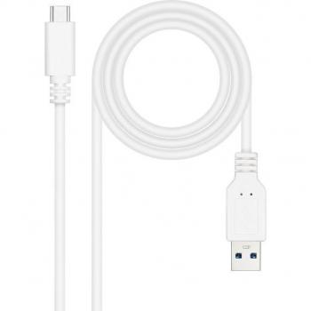 Cable USB 3.1 Gen2, 10Gbps, 3A, Tipo-C a Tipo-A Macho/Macho, Blanco, 1 Metro