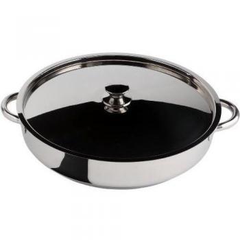 Lacor Vitrocor Tartera con Tapa, Acero Inoxidable 18/10, Plateado, 40 cm