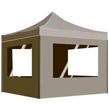 vidaXL Professional Folding Party Tent with Walls Aluminium 3x3 m Cream
