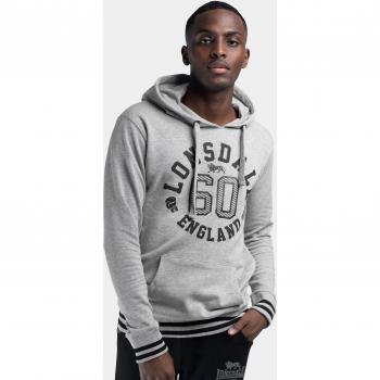 Lonsdale London Mamhead Hoodie - Men's Marl Grey Pullover with Hood