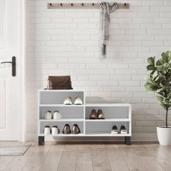 Zapatero blanco pulido 102x36x60 cm madera multicapa