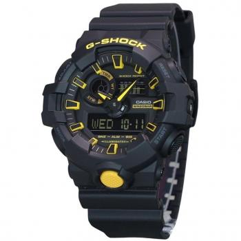 Casio G-Shock GA-700CY-1A Men's 200M Analog-Digital Watch with Caution Yellow Resin Strap and Black Dial
