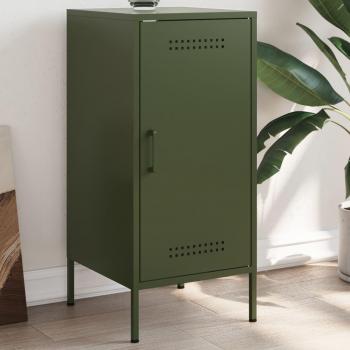 Aparador de acero laminado en frío verde oliva 36x39x79 cm