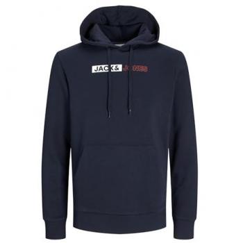 Jack & Jones Men's Plus Size Logo Hoodie - 2XL Navy Blue