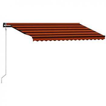 Cortina solar retráctil automática Día y Noche 450x300cm naranja y marrón