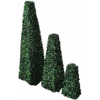 vidaXL Set of 3 Artificial Boxwood Pyramid Topiary